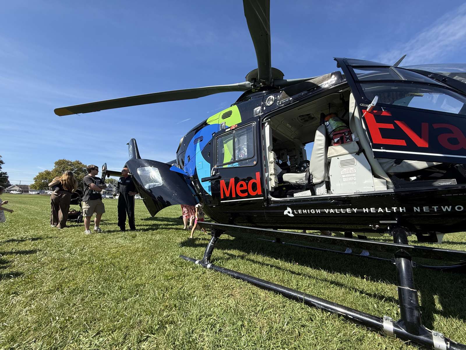 Lehigh Valley Health Network MedEvac helicopter on the field at Coopersburg Community Day 2026