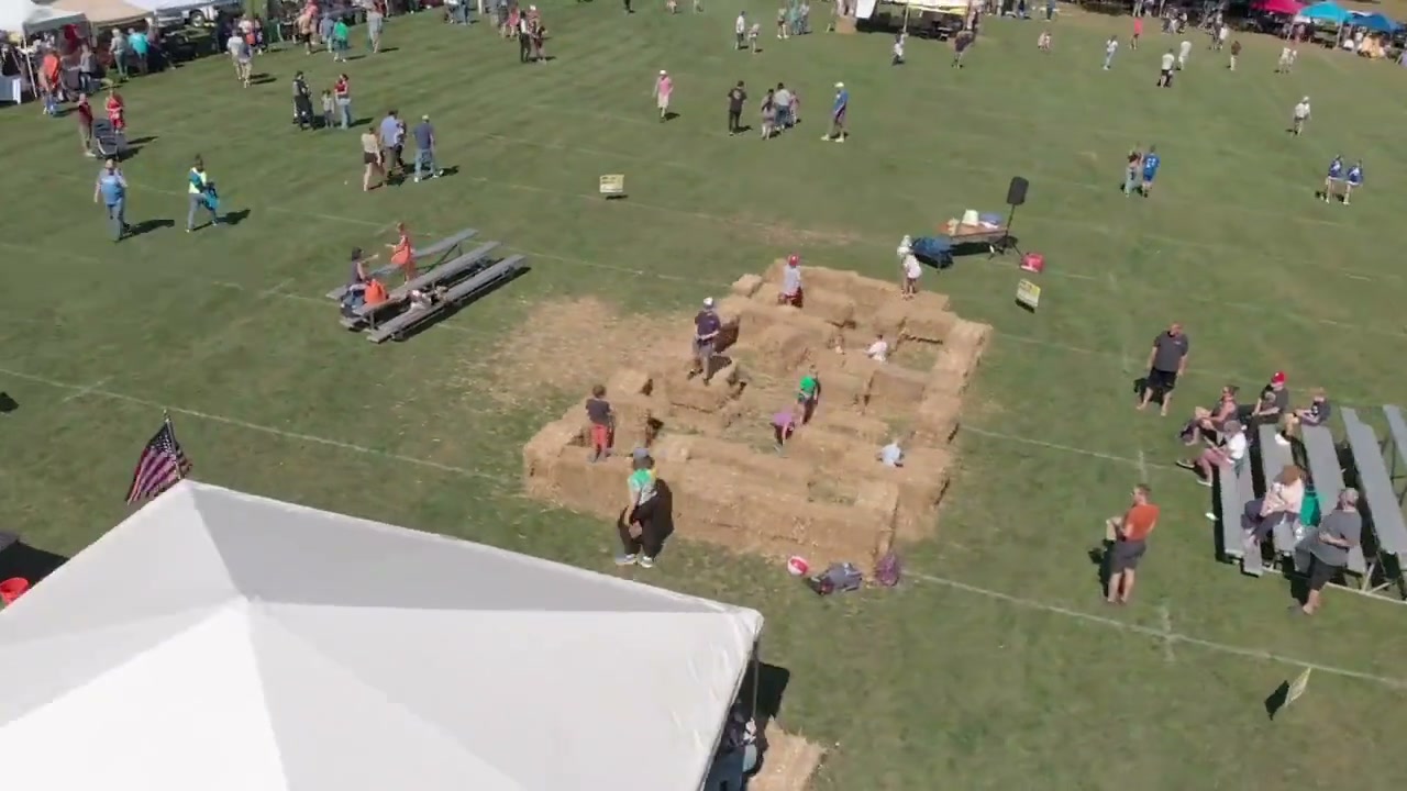 Drone view of kids activities